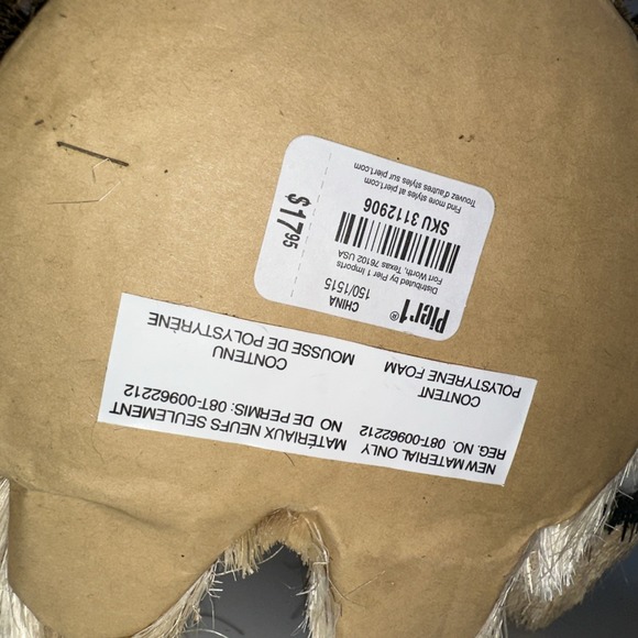 Christmas Dog Fox  Brown White Pier One Rustic Woodland Sisal  Set Of 3 - Picture 10 of 10